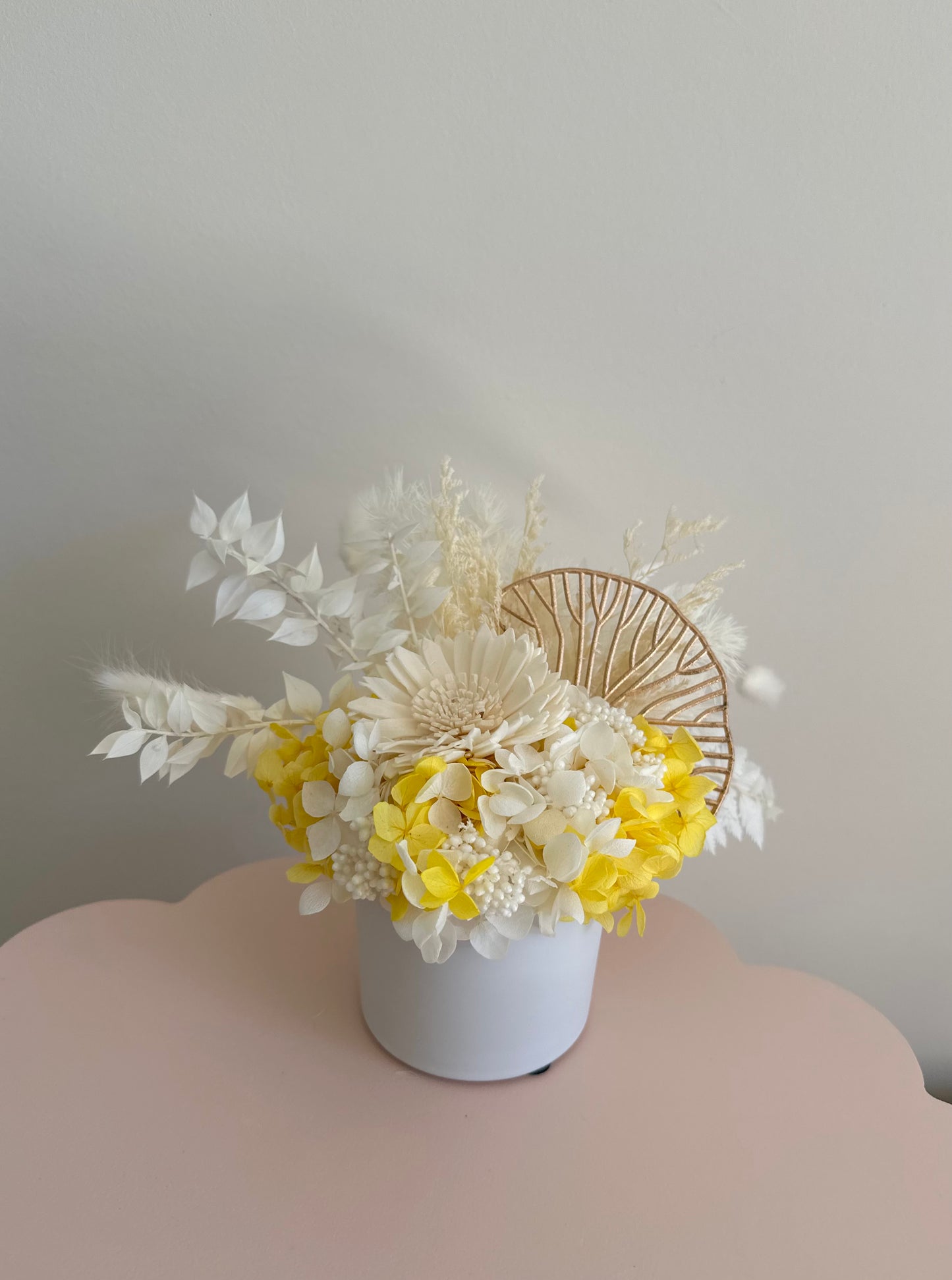 Mini Dried Flower Arrangement Yellow