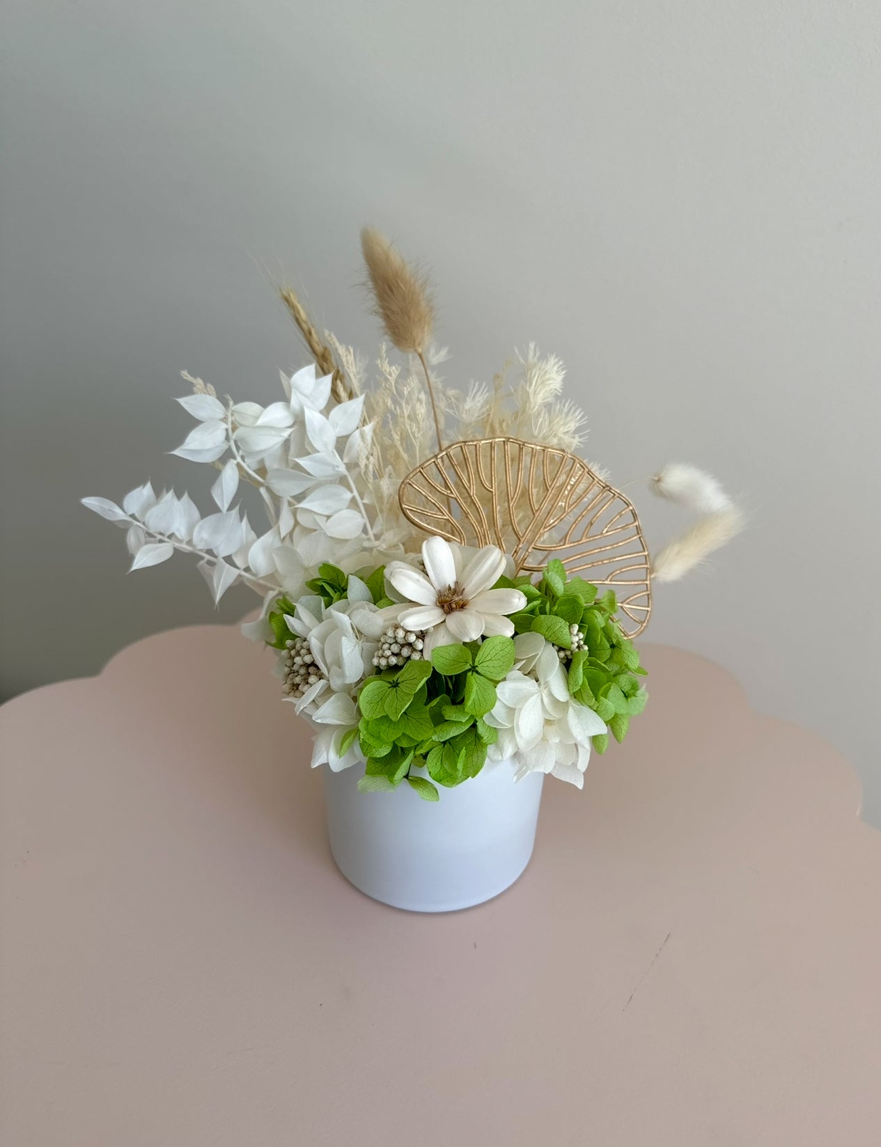 Mini Dried Flower Arrangement Green