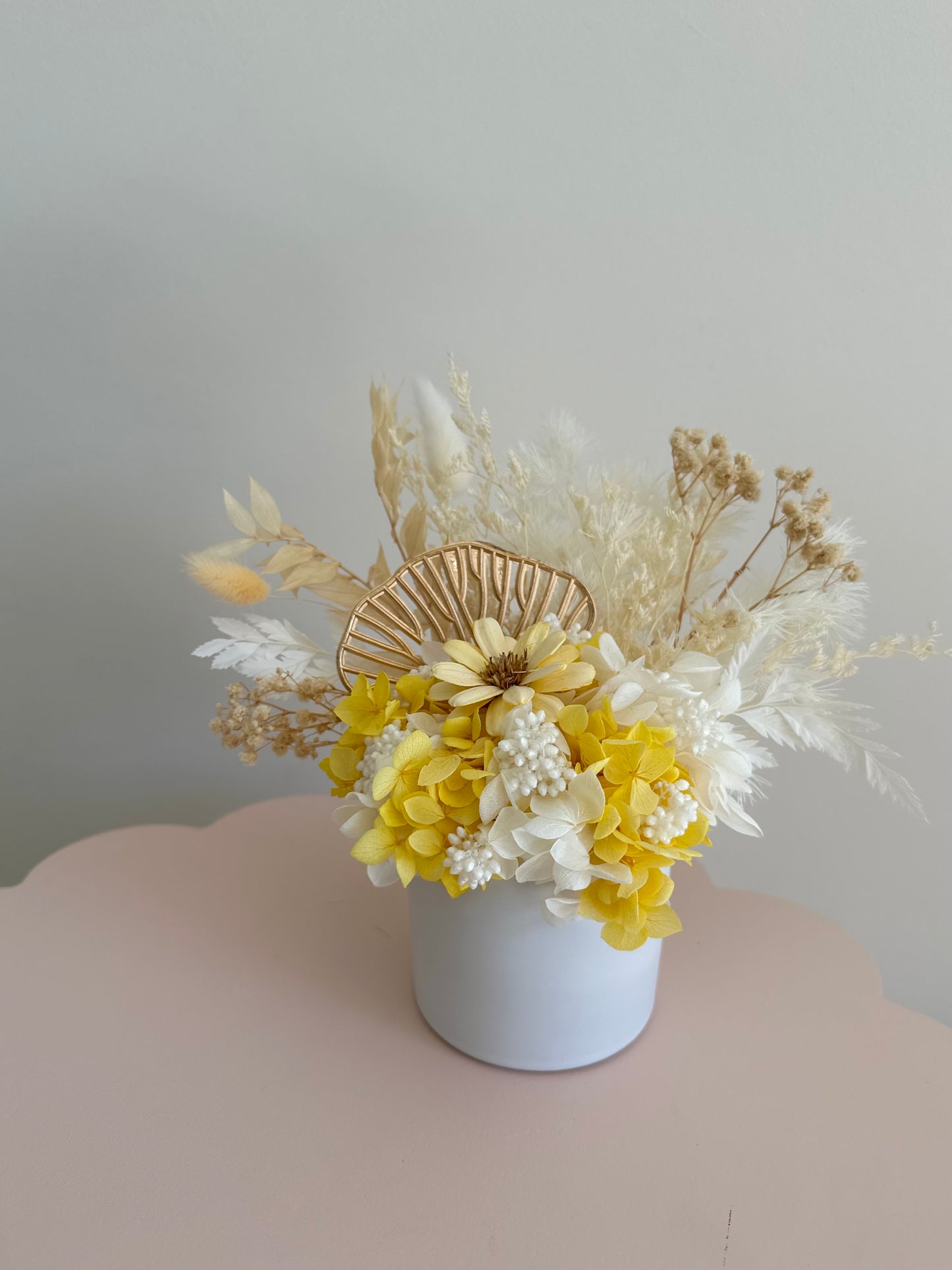 Mini Dried Flower Arrangement Yellow