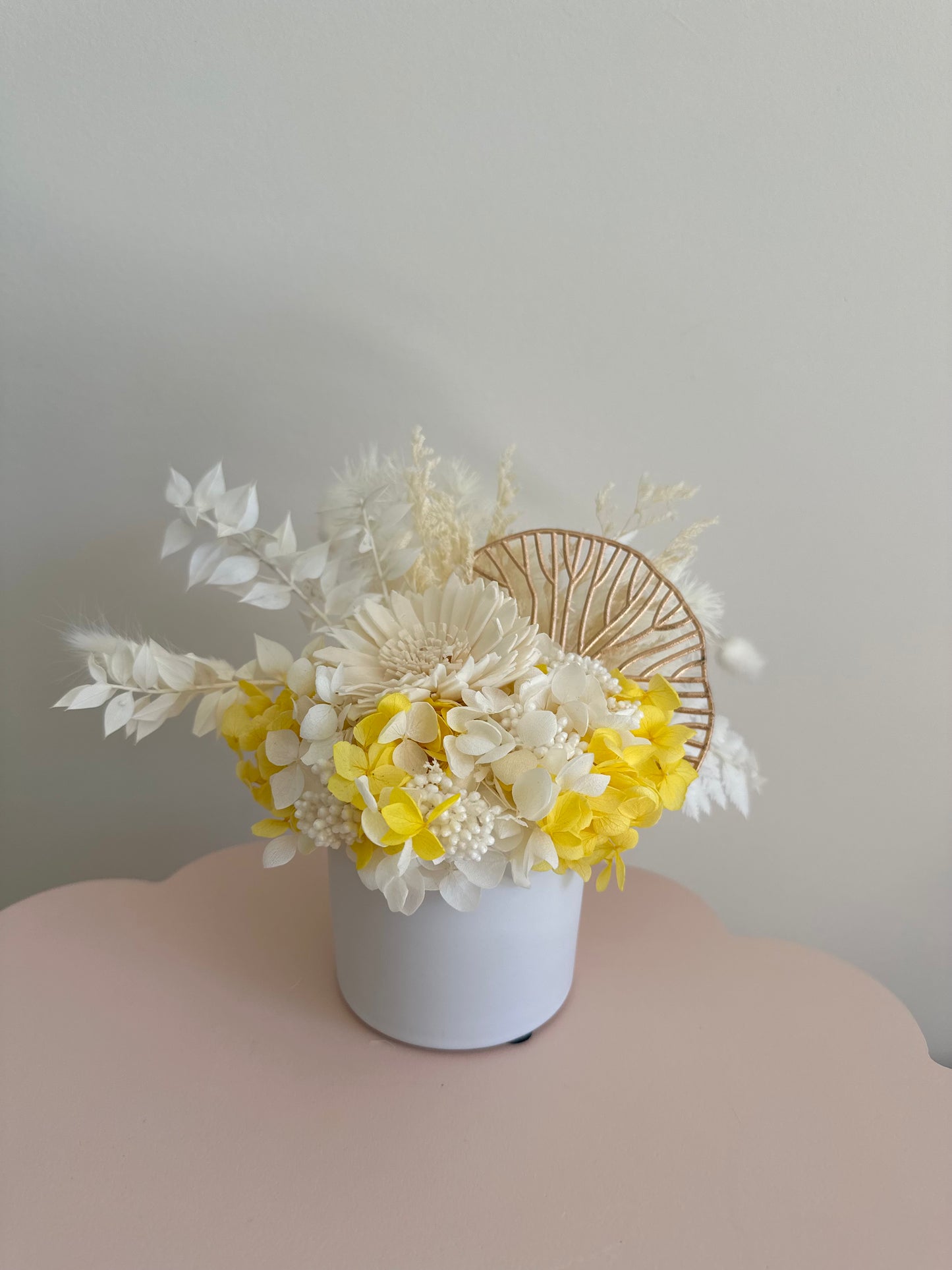 Mini Dried Flower Arrangement Yellow