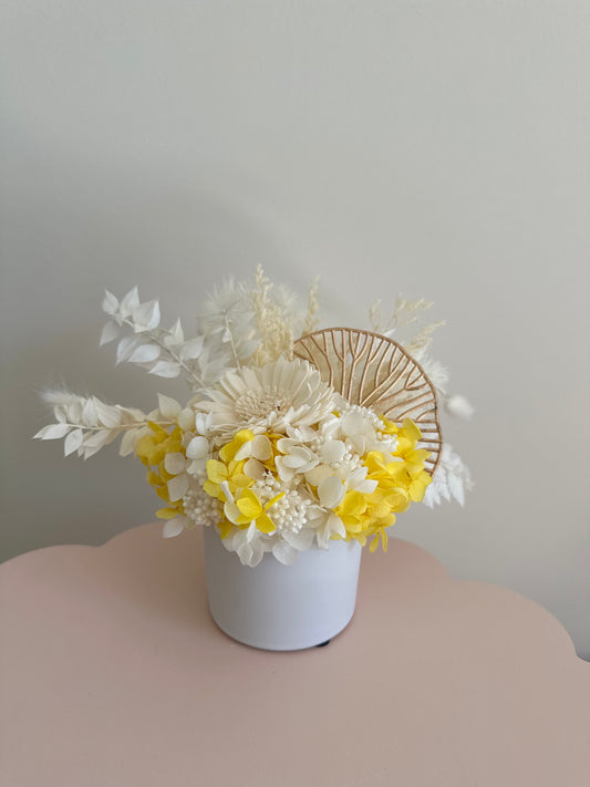 Mini Dried Flower Arrangement Yellow
