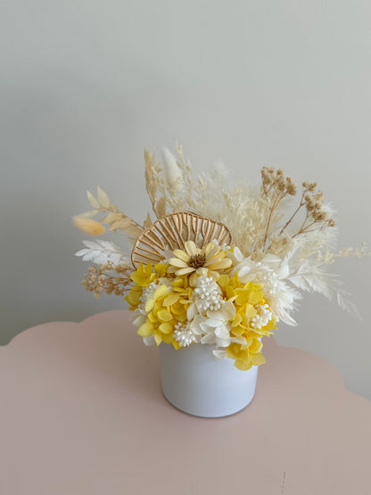 Mini Dried Flower Arrangement Yellow