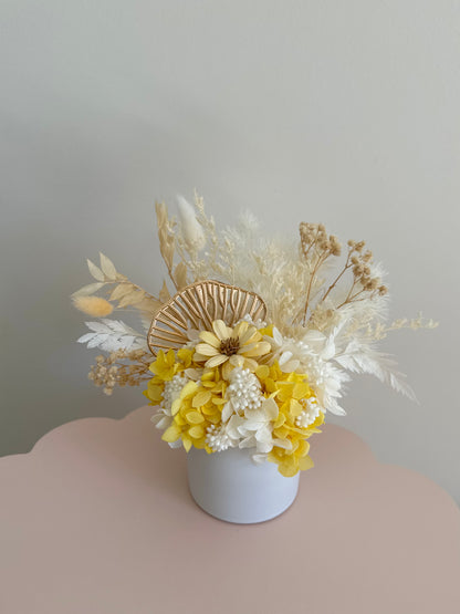 Mini Dried Flower Arrangement Yellow
