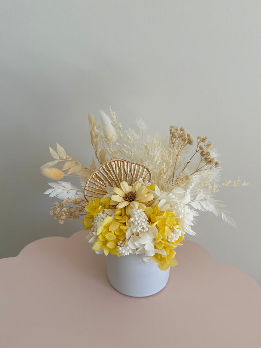 Mini Dried Flower Arrangement Yellow