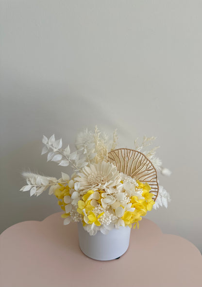 Mini Dried Flower Arrangement Yellow