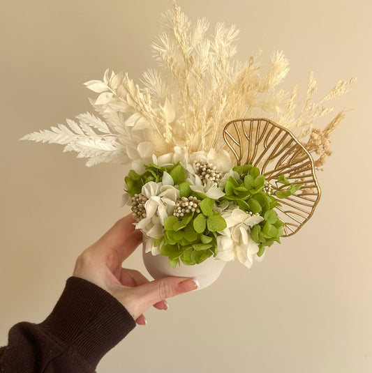 Mini Dried Flower Arrangement Green