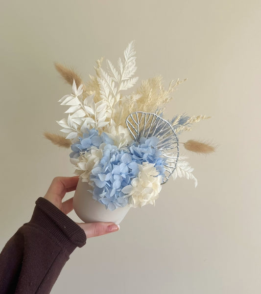 Mini Dried Flower Arrangement Blue