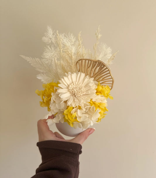Mini Dried Flower Arrangement Yellow
