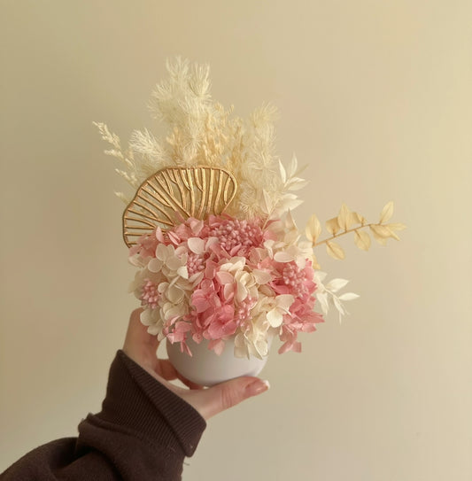 Mini Dried Flower Arrangement Pink